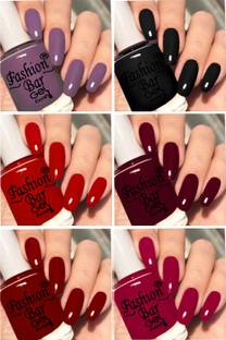 Fashion Bar New Gloss Gel High Shine Nail Polish Pack of 6PC F661 Multicolor