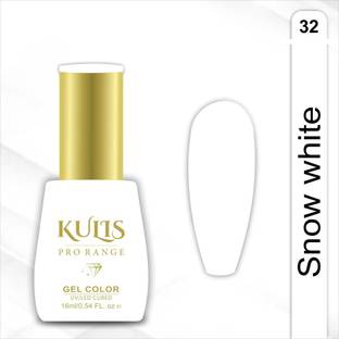 kulis Nail Polish 16ml Brush Cap Bottle | Pro Range UV Lamp Cured Gel Color K32 Color:Snow White