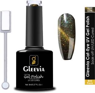 Gleevia Cat-Eye UV Gel Nail Polish| Magnetic Gel Polish 8ml with Dual-Head Magnet CCE6 Shade Code: CCE6- Black Olive