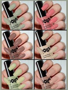 Volo Color Rich Toxic Free Perfection Shine Nail Polish Set of 6 VT-005 Olive Nude, Pink, Nude, Dark Nude, Nude, Mischievous Mint