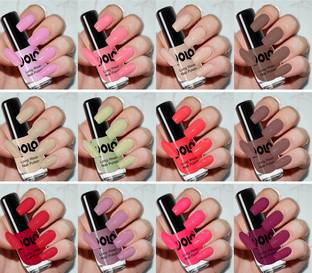 Volo Color Rich Toxic Free Perfection Shine Nail Polish Set of 12 Combo-No-107 Reddish Orange, Mischievous Mint, Pink Nude, Dark Nude, Nude, Nudes Spring, Chrome Rust, Chocolate Brown, Passion Pink, Wine, Light Pink, Light Purple