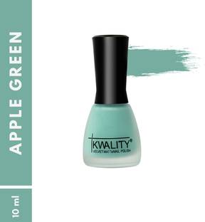 Kwality Velvet Round Nail Paint For Women, Nail Paint Single, Quick Drying Nail Polish Highly Pigmented & Long Lasting Enamel, Chip Resistance- 10 ml APPLE GREEN