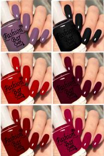Fashion Bar Quick Dry GEL Shine Nail Paint Combo Set for Women & Girls 834 Multicolor