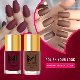 MI FASHION Make A Statement With Matte Nail Polish Combo Pack Nude,Mauve
