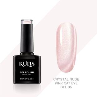 kulis Crystal Nude Pink Cateye UV Gel Polish - Magnetic Cat Eye Effect UV Cured Gel 05 PINKCAT05