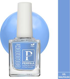 Perpaa Colorich Vegan Ice Blue Nail Polish|Non UV -Creme Finish|Chip Resistant,Shade 06 Ice Blue
