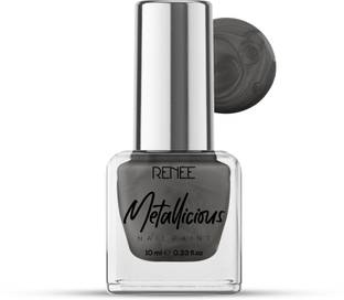 Renee Metallicious Nail Paint Shadow Grey | Chip Resisting Formula with High Shine Shadow Grey