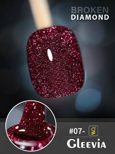 Gleevia Colorful Disco Reflective Glitter UV Gel Polish UV/LED Cured R7 - 15ml Bottle Shade Code - R7