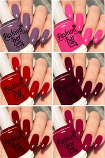 Fashion Bar New Gloss Gel High Shine Nail Polish Pack of 6PC F662 Multicolor