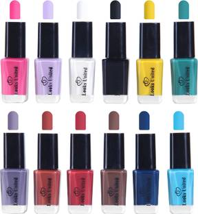 Looks United 12 Trendy Colors Long Lasting Nail Polish Multicolor