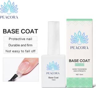 PEACORA Nail Polish Protector Base Coat Long Lasting Transparent W. Smooth Glossy Finish BASE COAT
