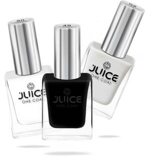 Juice Nail Paint Combo 7 Rich Black, Cotton White