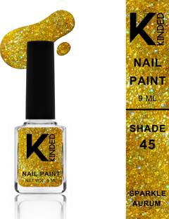 KINDED Nail Paint Lacquer Nail Polish Enamel with One Coat Single Stroke Application Sparkle Aurum