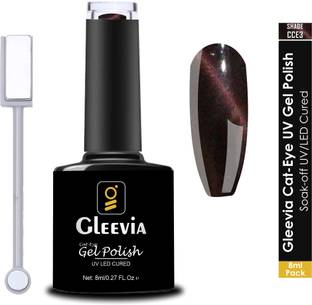 Gleevia Cat-Eye UV Gel Nail Polish| Magnetic Gel Polish 8ml with Dual-Head Magnet CCE3 Shade Code: CCE3- Seal Brown