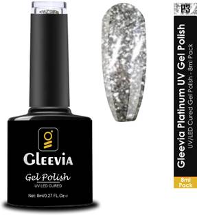Gleevia Platinum UV Nail 3D Gel Polish for Professionals 8ml Pack P3 Grey