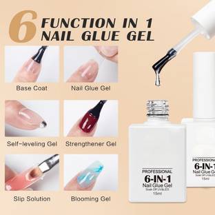 RANORE Professional 6 In 1 Nail Glue Gel Versatile Fake Nails Function Gel transparent