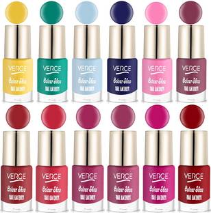 VERGE COLOUR SHOW LONG WEAR NAIL POLISH (PARABEN FREE & NON TOXIC) (Pack of 12 Combo) TEENAGE TWELVE CS12_51, CHIP RESISTANT & QUICK DRY, MODERN COLOR RANGE COMBO