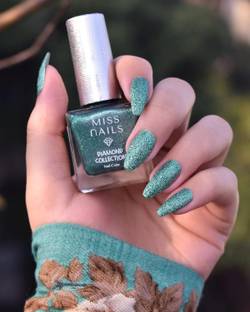 Miss Nails Diamond Collection Texture Finish Cruelty Free Smooth Application Dance With Me Green