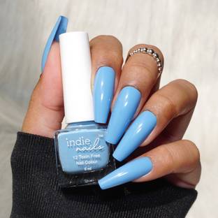 Indie Cloudy Blue. Light Blue Nail Polish for Nail Art Cloudy Blue