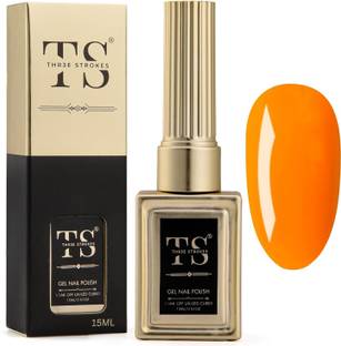 THR3E STROKES Gel Nail Polish UV | Long Lasting, High Gloss, Hema-Free for Nail Art | 48 - Pumpkin Orange (UV Lamp Needed)