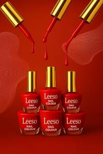 leeso Nail Paint Tina,BL-RED Colour 6pcs Combo Pack BL-RED