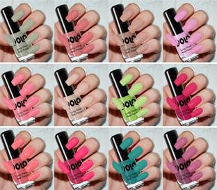 Volo Best Affordable Gloss Nail Polish Combo 12 Pcs Combo-No-53 Olive Nude, Pink, Nude, Light Purple, Light Pink, Pink Nude, Parrot Green, Moon Magenta, Peach Crush, Passion Pink, Radium Green, Peach Pink