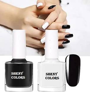 SHENYCOLORS Shine Glossy Modern Nail Polish Paint BLACK AND WHITE