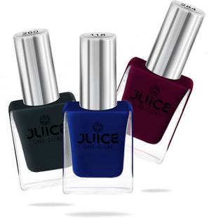 Juice Nail Paint Combo consists 3 Nail Polish Zaffre, Hampton Green, Merlot
