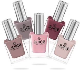 Juice Nail Paint Combo 32 Petal Pink, Camel, Sun Kissed, Dusty Coral, Teddy Brown