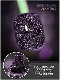 Gleevia Colorful Disco Reflective Glitter UV Gel Polish UV/LED Cured R9 - 15ml Bottle Shade Code - R9