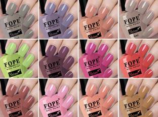 FOPE High Pigment Shine Like Stars Nail Polish Set 6ml each Awesome Nail Paint Colours - Nude, English Nude, Light Nude, Olive Green, Baby Pink, Light Nude, Purple, Peach, Pink and Many More Nude Shades Nude, English Nude, Light Nude, Olive Green, Baby Pink, Light Nude, Purple, Peach, Pink and Many More Nude Shades
