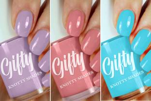 GIFTY High Gloss, Chip Resistant, Intense colour | Nail Polish Combo of 3 | Nail Paint Bad Romance, Creamy Peach, Above The Sky