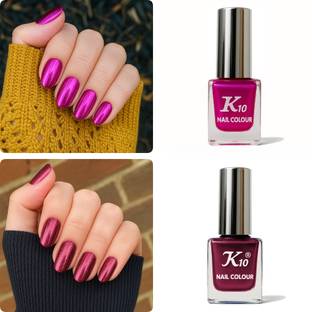 K10 Metallic Nail Polish Combo Multicolor (12ML Each) Pink,Maroon