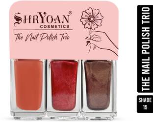 Shryoan Long Lasting Gel Nail Polish Trio|Intense Color and Metallic Finish|Quick Dry (Shade - 15)