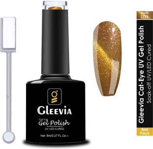 Gleevia Cat-Eye UV Gel Nail Polish| Magnetic Gel Polish 8ml with Dual-Head Magnet CCE5 Shade Code: CCE5- Sandy Brown