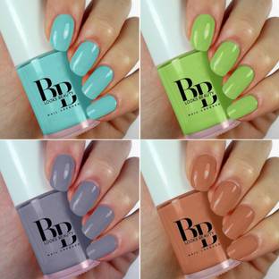 BB LOOKS BEAUTY HD Colors High-Shine Long Lasting, Non Toxic Professional Nail Polish Set of 4 Plum, Lilies, Blue Hyacinth, Linty