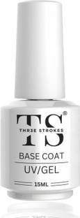 THR3E STROKES Gel Base Coat Soak Off UV Gel Nail Polish Long Lasting Clear Gel Nail Art 15ml Clear