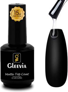 Gleevia Matte Gel Top Coat, 15ml Gel No Wipe Matte Top Coat Soak-Off Nail Lamp Gel Transparent