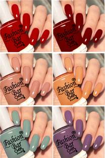Fashion Bar New Gloss Gel High Shine Nail Polish Pack of 6PC F669 Multicolor