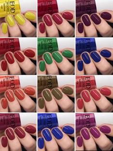 EOD New High Shine Gloss Nail Polish Lacquer Paint Combo Set of 12 Pcs 6ml each Yellow, Green, Blue, Magenta, Navy Blue, Plum, Orange, Pink, Red etc