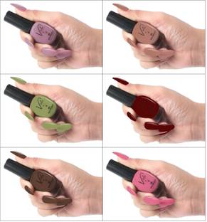 VUTO Trendy Quick-drying, Long-Lasting | Chip resistance, Gel Based Nail Polish Combo Multicolor 10