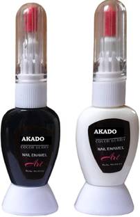 AKADO Nail Art Dotting Liner Brush Nail Brush,Nail Painting Brush,Nail Art Design Pen BLACK WHITE