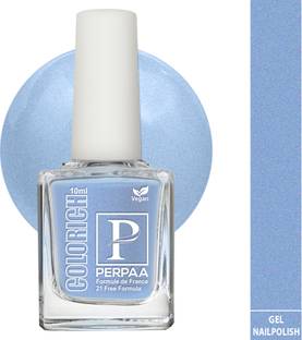 Perpaa Colorich Vegan Nail Polish 21Chemical Free Formula Quick Dry Nail Paint,Shade 07 Texture Blue