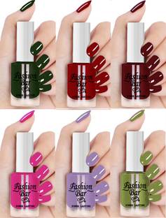 Fashion Bar Quick Dry GEL Shine Nail Polish Combo Set for Women & Girls 2251 Multicolor