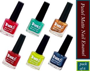 touchup Pastel Matte Nail Enamel, Set of 6, 4 Pastel Matte and 2 Metallic colors 4 Pastel Matte, 2 Metallic colors