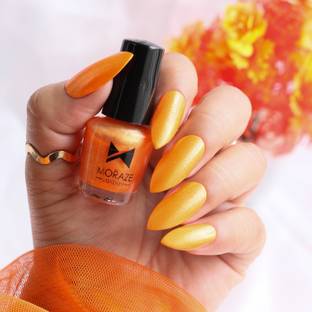 MORAZE Paint Your Own Rainbow Nail Paint | Long Lasting Enamel | Nail Polish | 5 ML | Orange Glitter | Shade:- Chitty Chitty Bang Bang Chitty Chitty Bang Bang