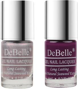 DeBelle Nail Polish Combo 2 Carolyn Charisma, Awesome Andrea (Metallic Light Purple, Dark Majenta)