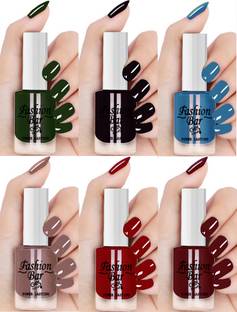 Fashion Bar Quick Dry Natural Infinite Shine Nail Polish Set for Women & Girls B2025 Multicolor