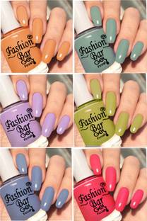 Fashion Bar New Gloss Gel High Shine Nail Polish Pack of 6PC F663 Multicolor