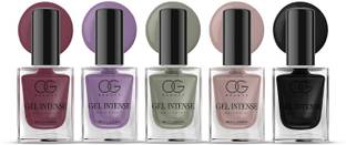 OG BEAUTY Gel Intense Nail Paint Set of 5 | Vegan, Quick-Dry Formula | 10ml Each Multicolor